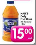Hall's Daily Fruit Drink-1.25ltr Each