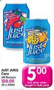 Just Juice Cans(All Flavours)-330ml Each
