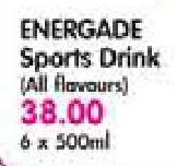 Energade Sports Drink(All Flavours)-6 x 500ml