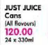 Just Juice Cans(All Flavours)-24 x 330ml