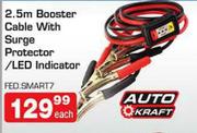 Auto Kraft 2.5m Booster Cable With Surge Protector/LED Indicator-Each