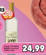 Four Cousins Wines-750ml Each
