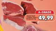 Steak Pack (T-Bone, Club & Rump)-Per Kg
