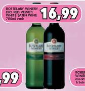 Bottelary Winery Dry Red Velvet/White Stain Wine-750ml Each