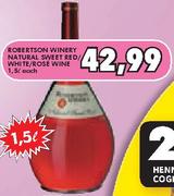Robertson Winery Natural Sweet red/White/Rose Wine-1.5Ltr Each