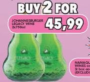 Johannesburger Legacy Wine-2x750ml