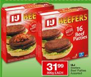 I&J Beefers Beef Patties-800gm Each