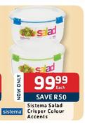 Sistema Salad Crisper Colour Accents-Each
