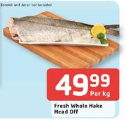 Fresh Whole Hake Head Off-Per Kg