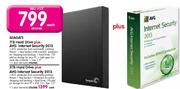 Seagate 1TB Hard Drive Plus AVG Security 2013-Each