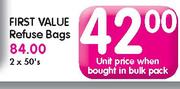 First Value Refuse Bags-50's pack