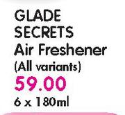 Glade Secrets Air Freshner(All Variants)-6x180ml
