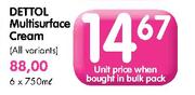 Dettol Multi Surface Cream(All variants)-750ml