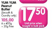 Yum Yum Peanut Butter(Smooth & Crunchy Only)- 400+20gm Free