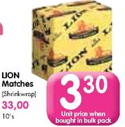 Lion Matches(Shrink Wrap)-Each