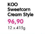 Koo Sweetcorn Cream Style-12x415gm