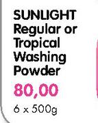 Sunlight Regular Or Tropical Washing Powder-6x500gm