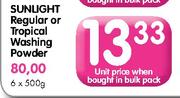 Sunlight Regular Or Tropical Washing Powder-500gm