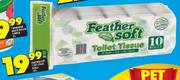 Feather Soft 1 Ply Toilet Rolls-10's