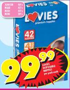 Lovies Disposable Nappies Midi 44's-Per Pack