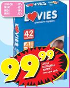 Lovies Disposable Nappies Maxi 42's-Per Pack