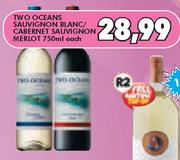 Two Oceans Sauvignon Blanc/Cabernet Sauvignon Merlot-750ml Each