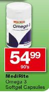 MediRite Omega 3 Softgel Capsules-90's