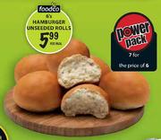 Foodco Hamburger Unseeded Rolls-6's Per Pack
