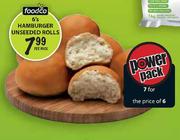 Foodco Hamburger Unseeded Rolls-6's Per Pack