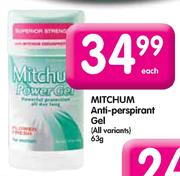 Mitchum Anti-Perspirant Gel-63g Each