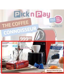 Pick n Pay : The Coffee Connoisseur (15 Oct - 28 Oct), page 1