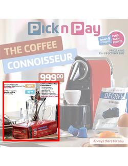 Pick n Pay : The Coffee Connoisseur (15 Oct - 28 Oct), page 1