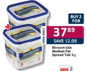 Blossom Lite Medium Fat Spread Tub-2x1kg Tub