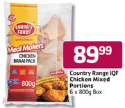 Country Range IQF Chicken Mixed Portions - 6 x 800g box