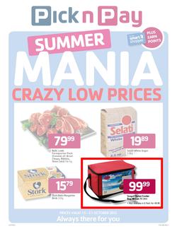 Pick n Pay : Summer Mania, Crazy Low Prices (15 Oct - 21 Oct), page 1