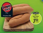 Foodco Hot Dog Rolls-6's Per Pack
