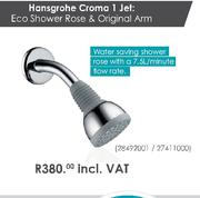 Hansgrohe Croma 1 Jet:Eco Shower Rose & Original Arm
