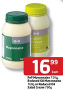 PnP Mayonnaise 750Gm, Reduced Oil Mayonnaise 760Gm Or Reduced Oil Salad Cream-790Gm Each
