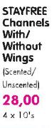 Stayfree Channels With/Without Wings-4x10's