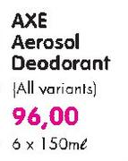 Axe Aerosol Deodorant-6x150Ml