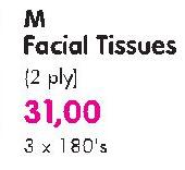 M Facial Tissues-3x180's