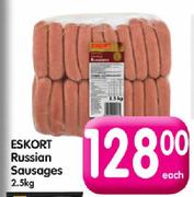 Eskort Russian Sausages-2.5kg Each