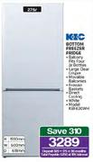 KIC Bottom Freezer Fridge-275Ltr(KBF630WH)