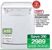 Defy 4 Programme Dishwasher(DDW168)