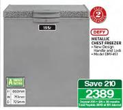 Defy Metallic Chest Freezer-195Ltr(DMF451)