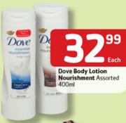 Dove Body Lotion Mourishment-400Ml Each