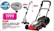 Ryobi 2400W Plus 650W Plus 20m Electric Lawnmower Combo