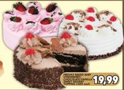 Freshly Baked Baby Strawberry/Chocolate/Vanilla Sweet Desert Topping Cake-Each
