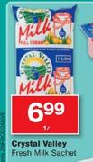 Crystal Valley Fresh Milk Sachet-1ltr