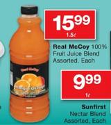 Real McCoy 100% Fruit Juice Blend Assorted-1.5ltr Each